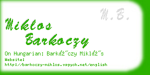 miklos barkoczy business card